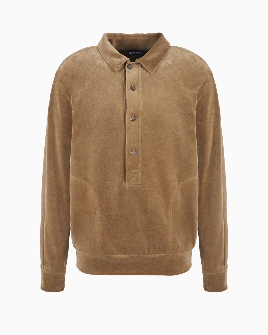 The world of armani FELPA IN CINIGLIA DI MISTO COTONE