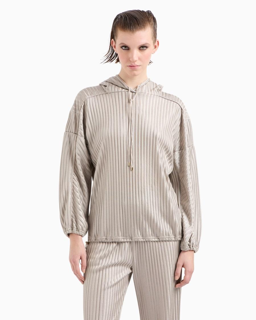 The World Of Armani FELPA IN JERSEY DI VISCOSA JACQUARD A COSTE ASV