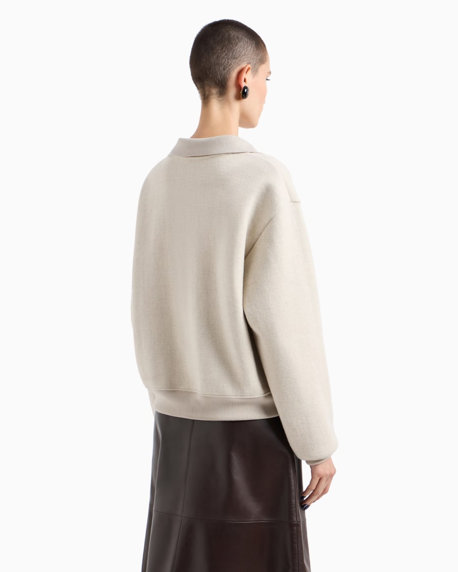 The World Of Armani FELPA IN JERSEY DOUBLE DI MISTO CASHMERE E LANA