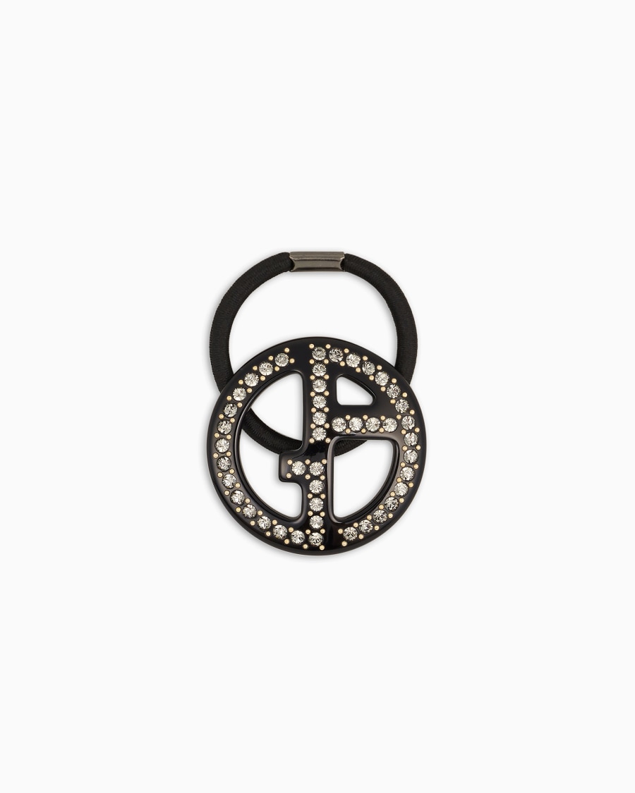 The world of armani FERMACODA CON MAXI LOGO IN CRISTALLI