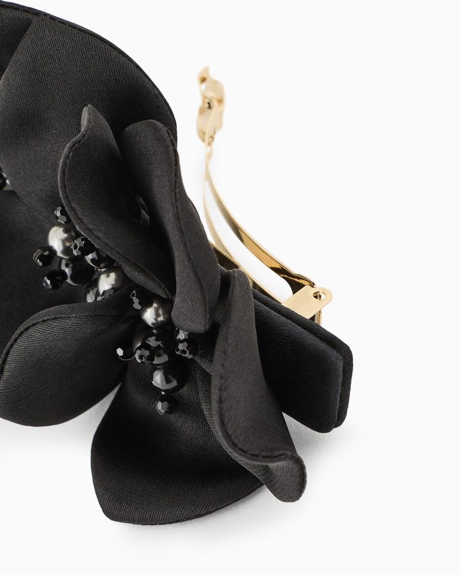 The World Of Armani FERMAGLIO IN MISTO SETA A FORMA DI FIORE