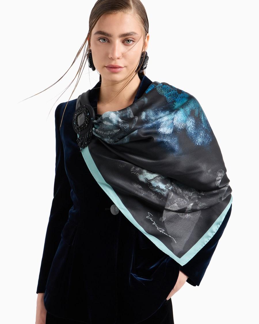 The World Of Armani FOULARD IN SETA STAMPA FLOREALE