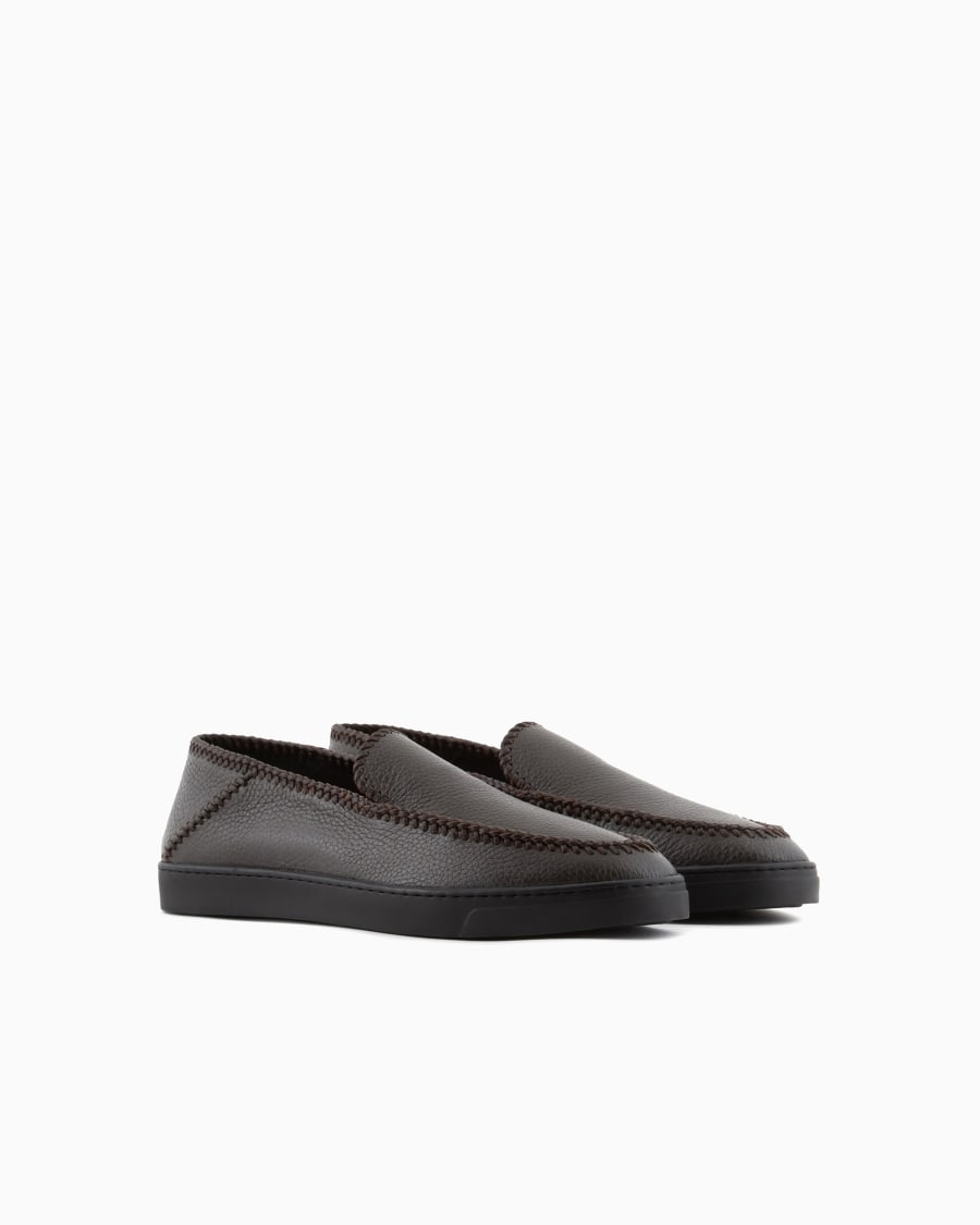 The World Of Armani GALLERIA 3 SLIP-ON IN CERVO CON INFILATURE