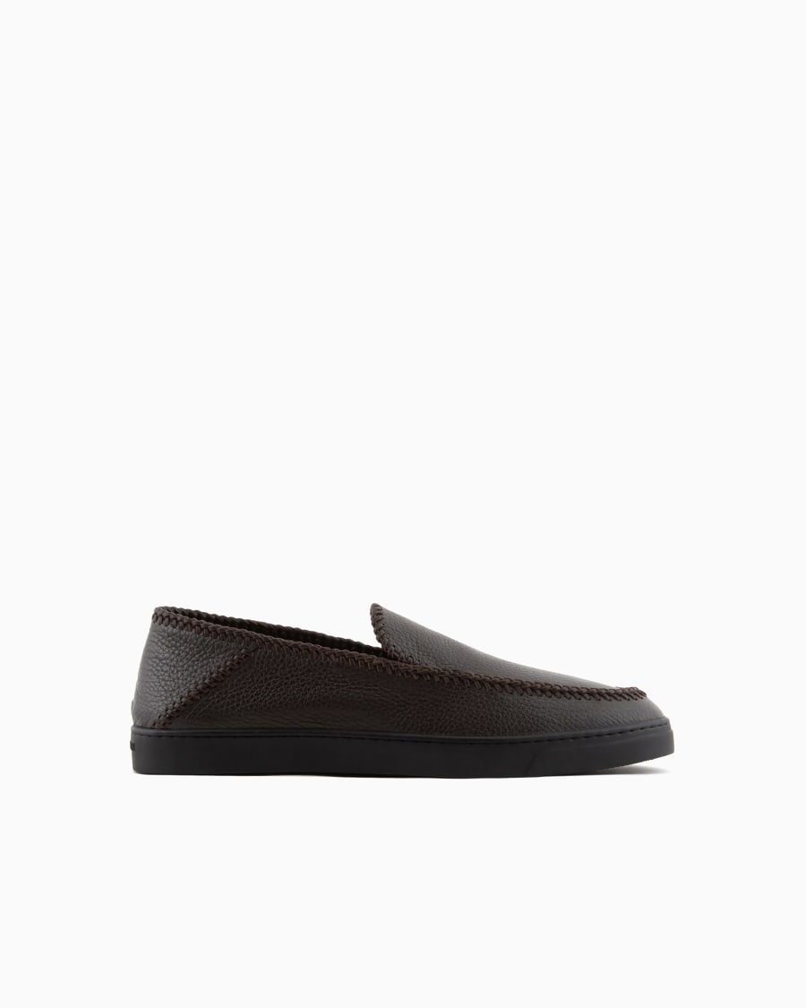 The world of armani GALLERIA 3 SLIP-ON IN CERVO CON INFILATURE