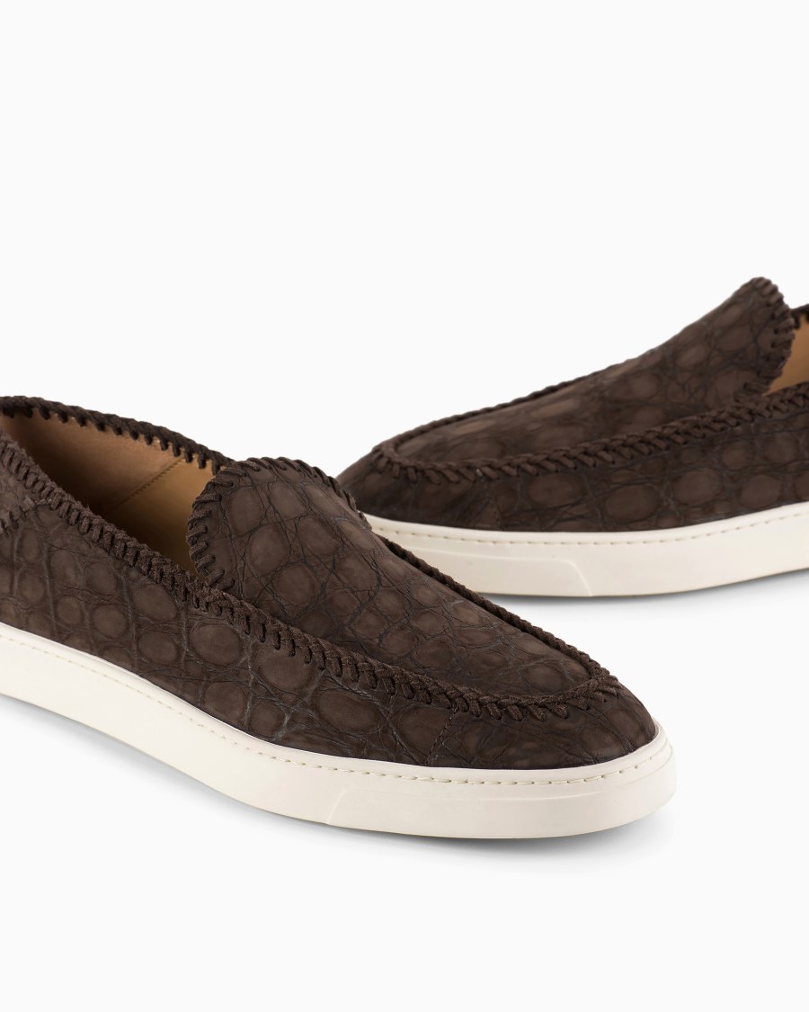 The World Of Armani GALLERIA 3 SLIP-ON IN COCCO NABUCK
