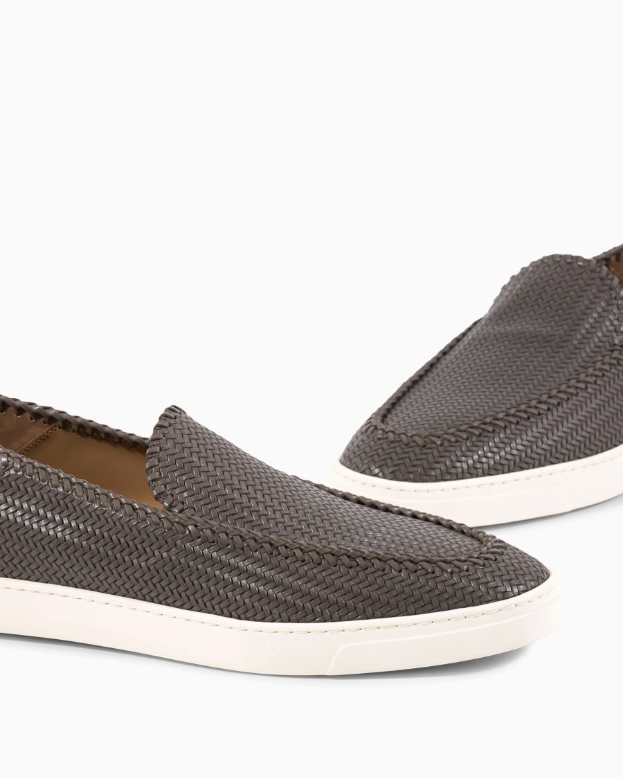 The World Of Armani GALLERIA 3 SLIP-ON IN PELLE MOTIVO INTRECCIO
