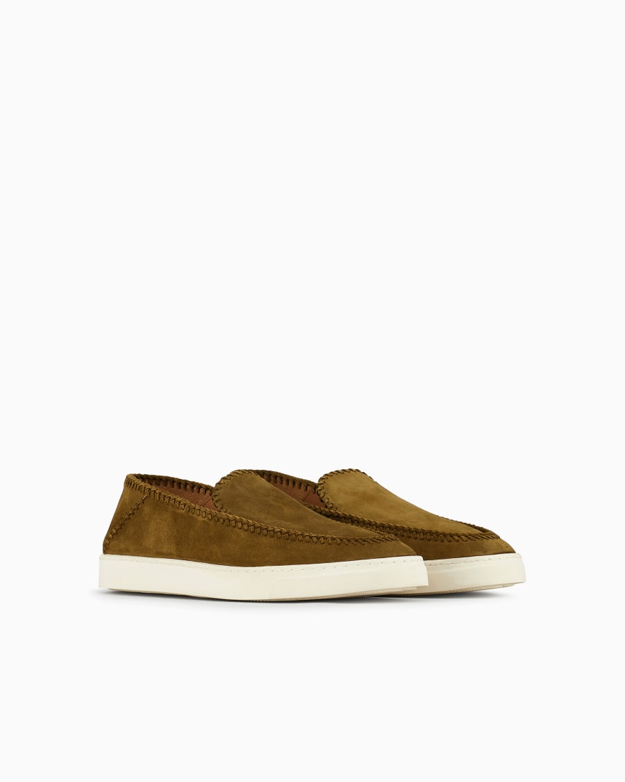 The World Of Armani GALLERIA 3 SLIP-ON IN PELLE SCAMOSCIATA