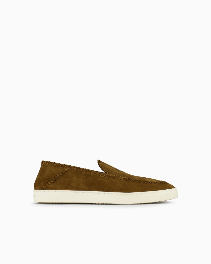 The world of armani GALLERIA 3 SLIP-ON IN PELLE SCAMOSCIATA
