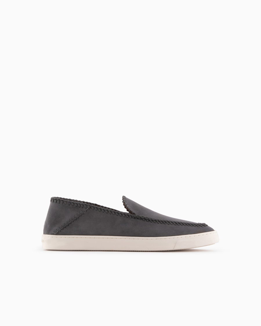 The world of armani GALLERIA 3 SLIP-ON IN PELLE SCAMOSCIATA