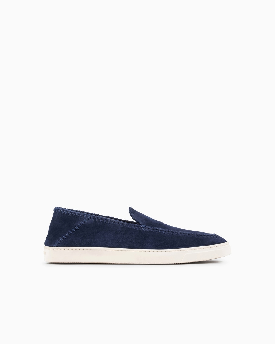The world of armani GALLERIA 3 SLIP-ON IN PELLE SCAMOSCIATA