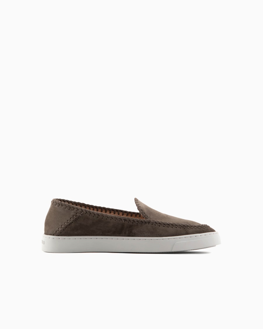 The world of armani GALLERIA 3 SLIP-ON IN PELLE SCAMOSCIATA