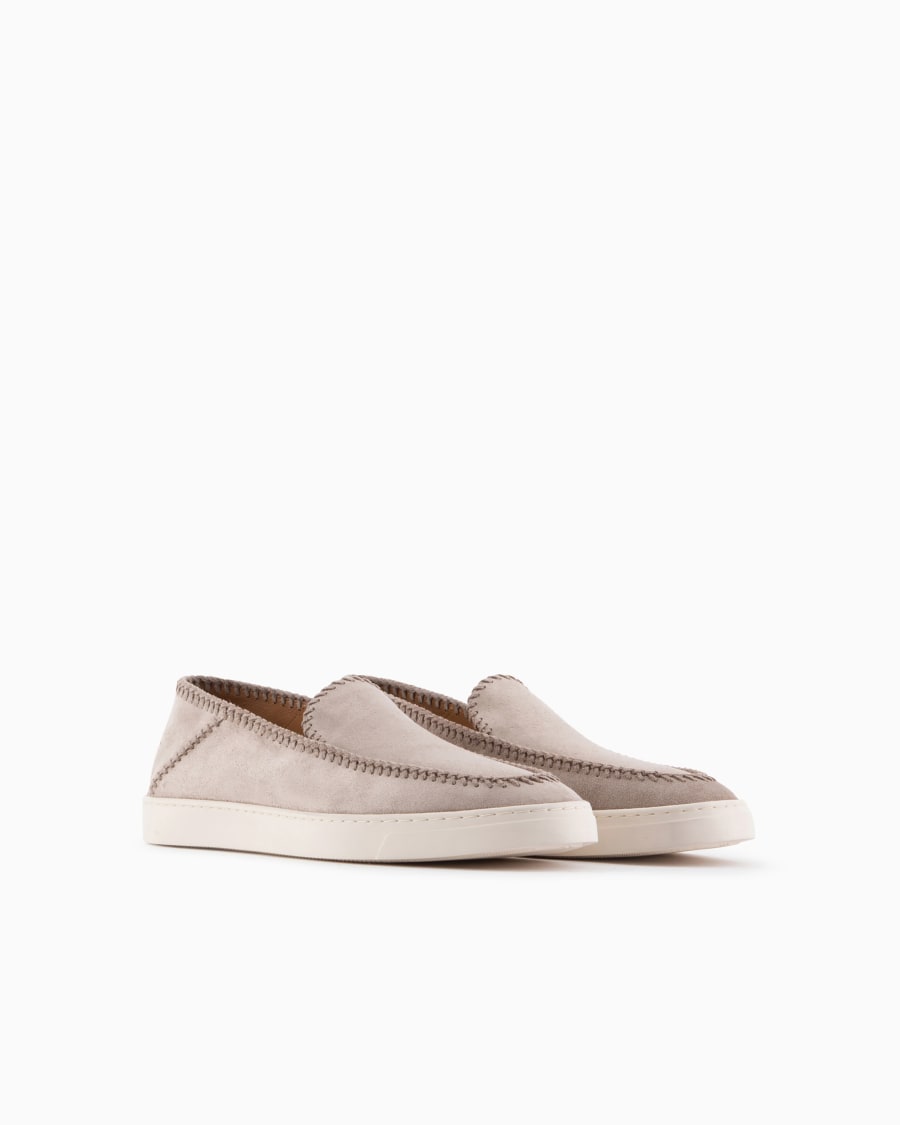 The World Of Armani GALLERIA 3 SLIP-ON IN PELLE SCAMOSCIATA