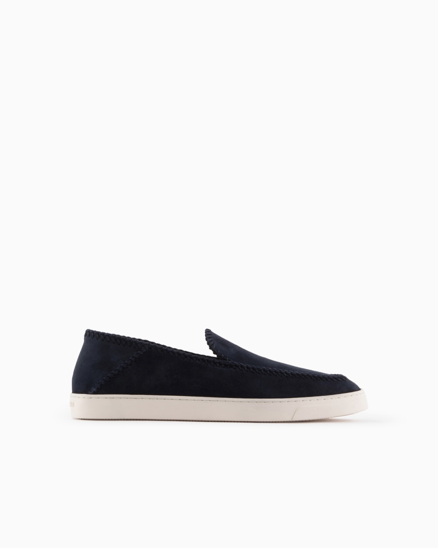 The world of armani GALLERIA 3 SLIP-ON IN PELLE SCAMOSCIATA