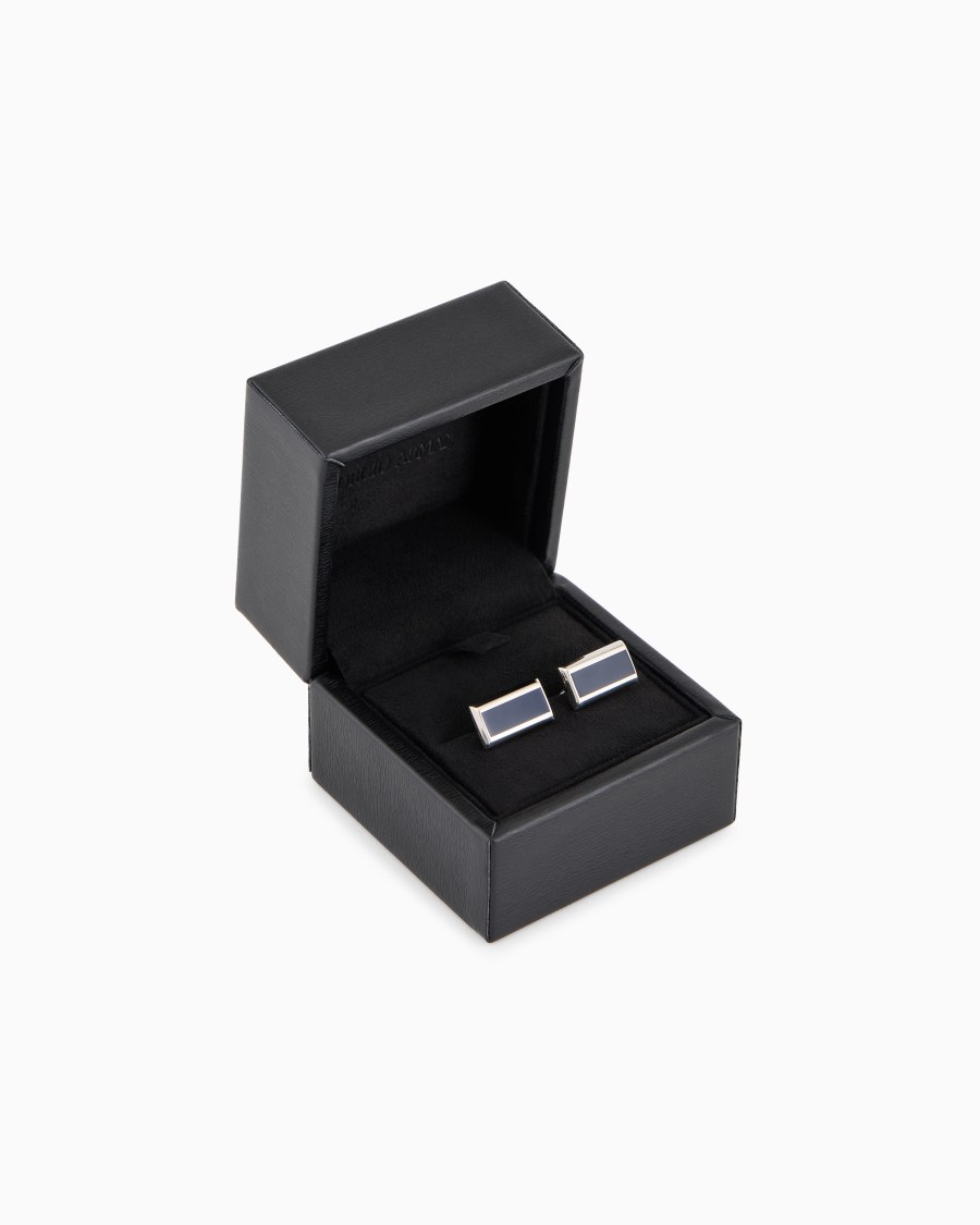 The World Of Armani GEMELLI IN ARGENTO 925 CON DETTAGLIO SMALTATO