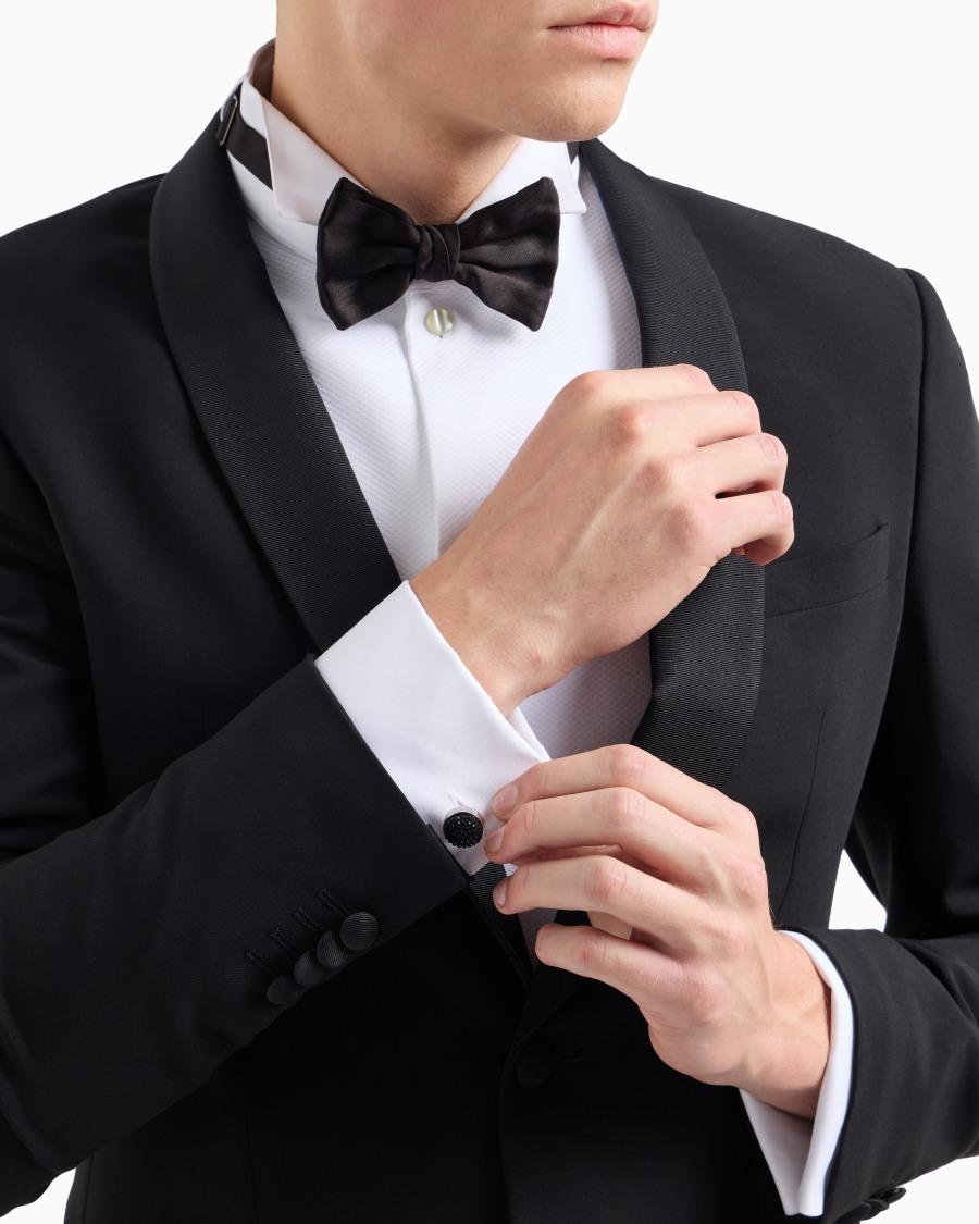 The World Of Armani GEMELLI IN ARGENTO 925 CON RASO E CRISTALLI