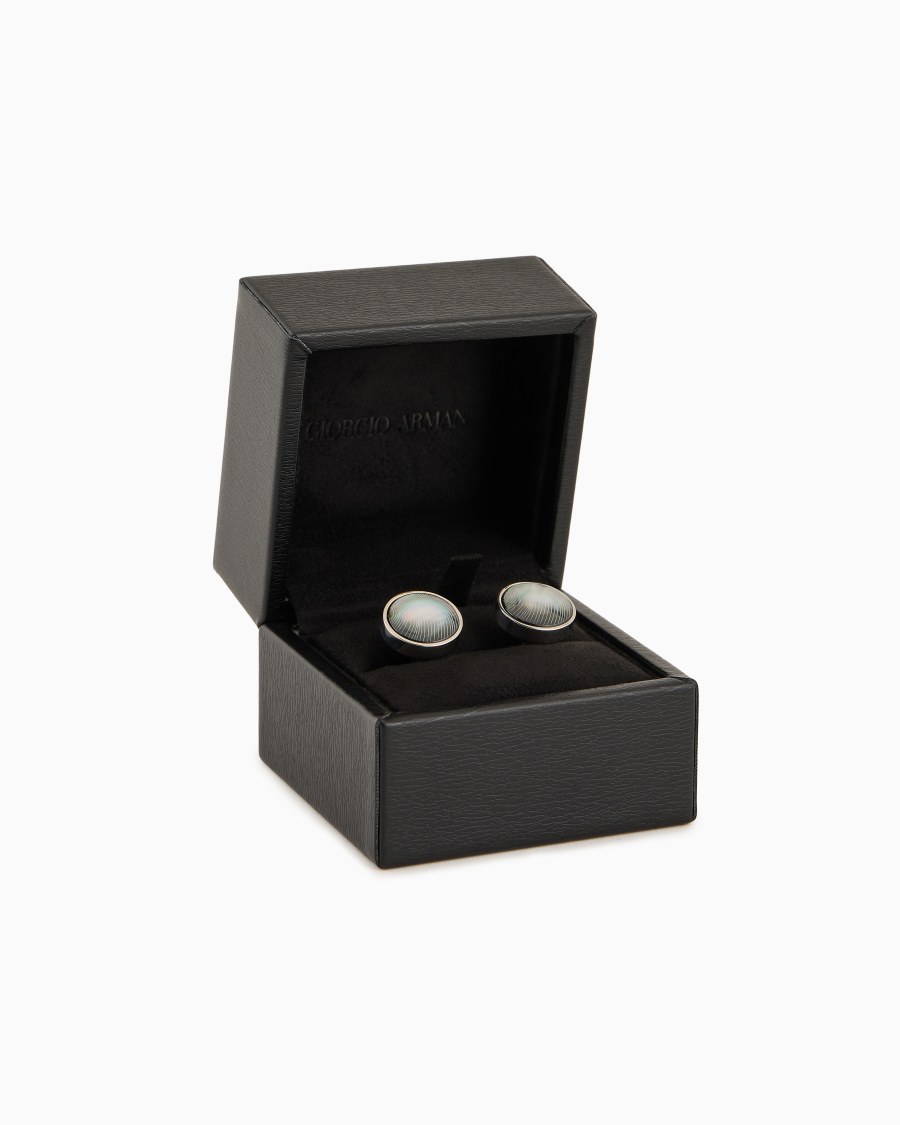 The World Of Armani GEMELLI TONDI IN ARGENTO 925 E MADREPERLA