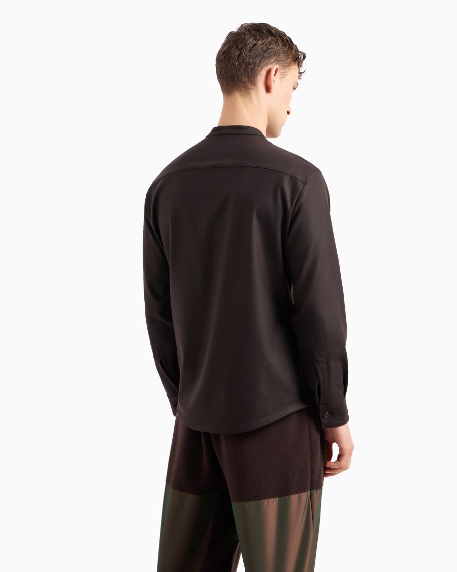 The World Of Armani GIACCA CAMICIA CON ZIP IN DRAP DI CASHMERE