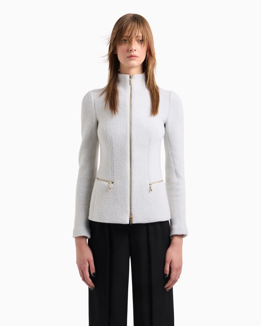 The World Of Armani GIACCA CON ZIP IN COTONE LANA E CASHMERE DOUBLE