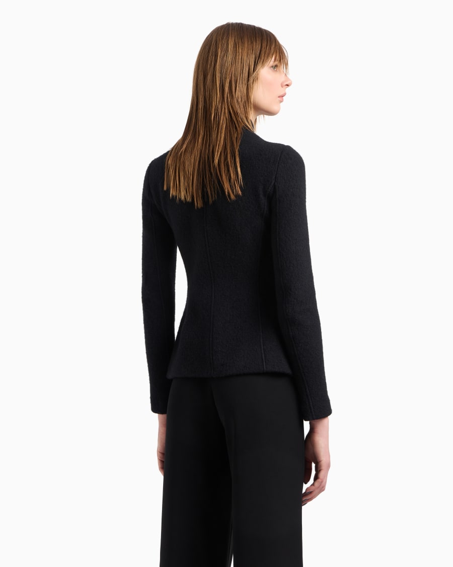 The World Of Armani GIACCA CON ZIP IN COTONE LANA E CASHMERE DOUBLE