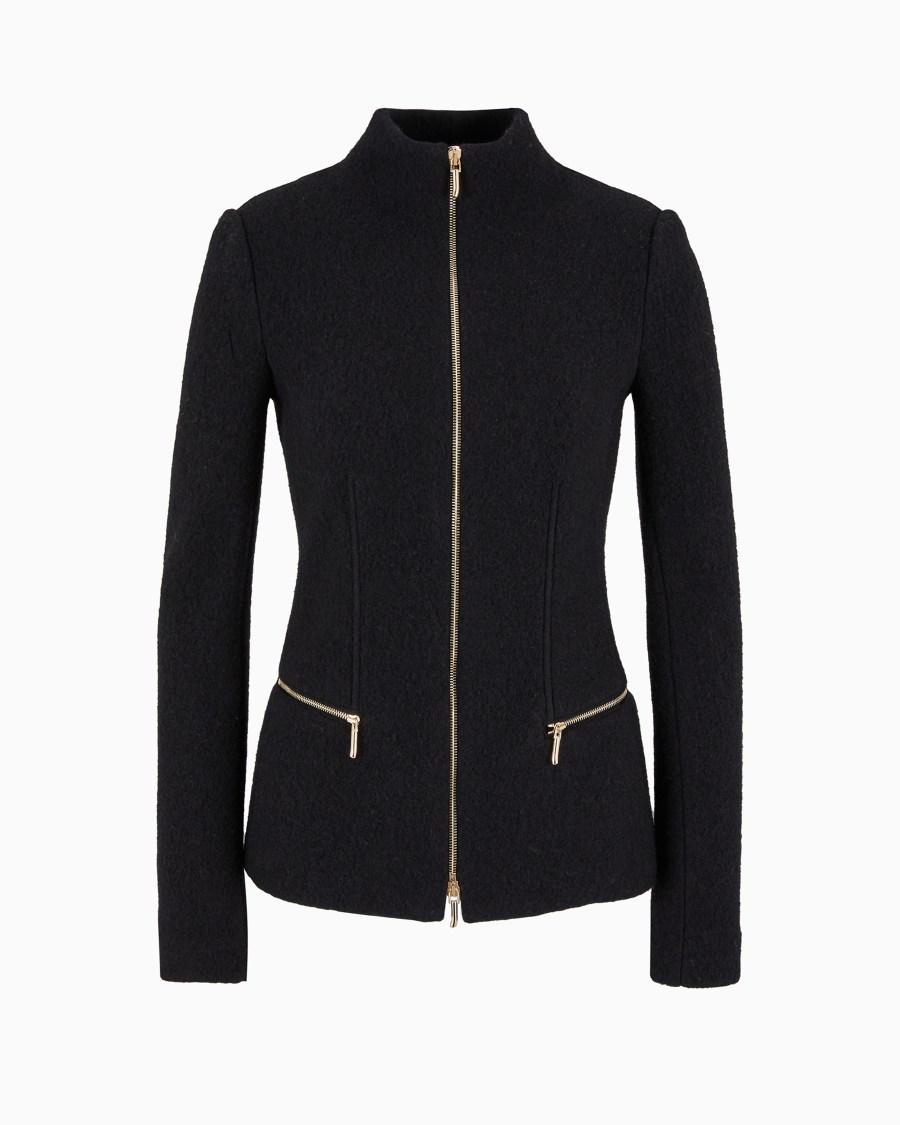 The world of armani GIACCA CON ZIP IN COTONE LANA E CASHMERE DOUBLE