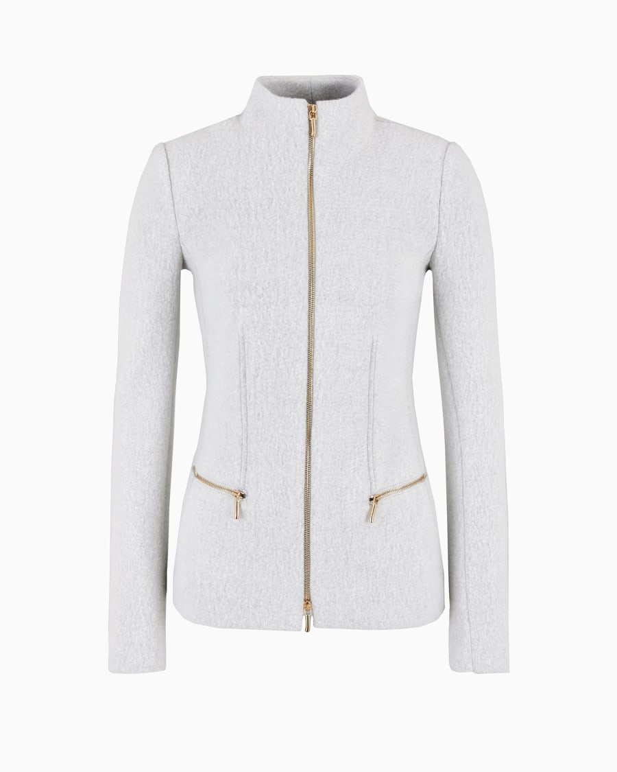 The world of armani GIACCA CON ZIP IN COTONE LANA E CASHMERE DOUBLE