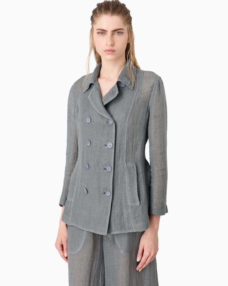 The World Of Armani GIACCA DOPPIOPETTO IN MISTO LINO