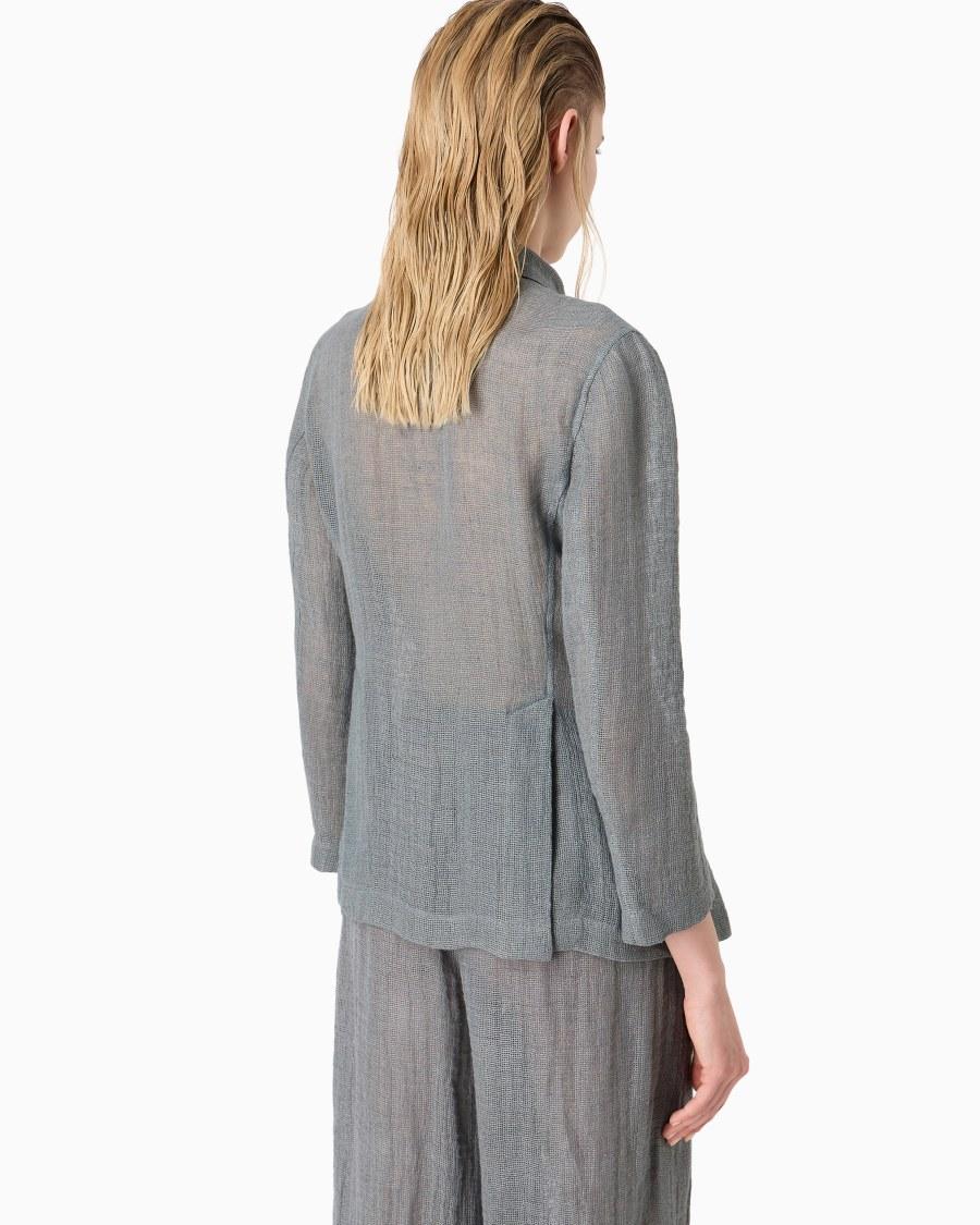 The World Of Armani GIACCA DOPPIOPETTO IN MISTO LINO