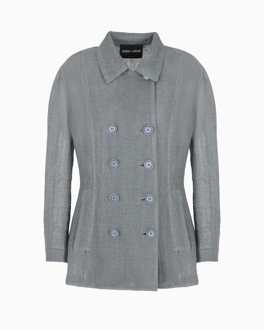 The world of armani GIACCA DOPPIOPETTO IN MISTO LINO