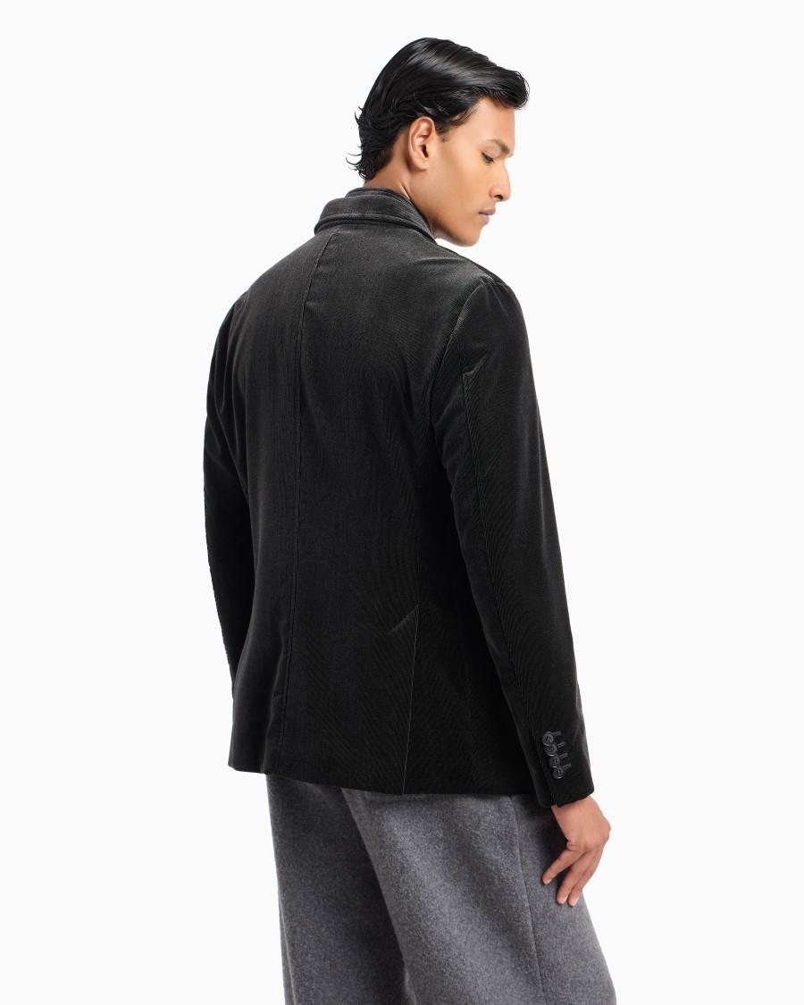 The World Of Armani GIACCA DOPPIOPETTO IN VELLUTO MILLERIGHE