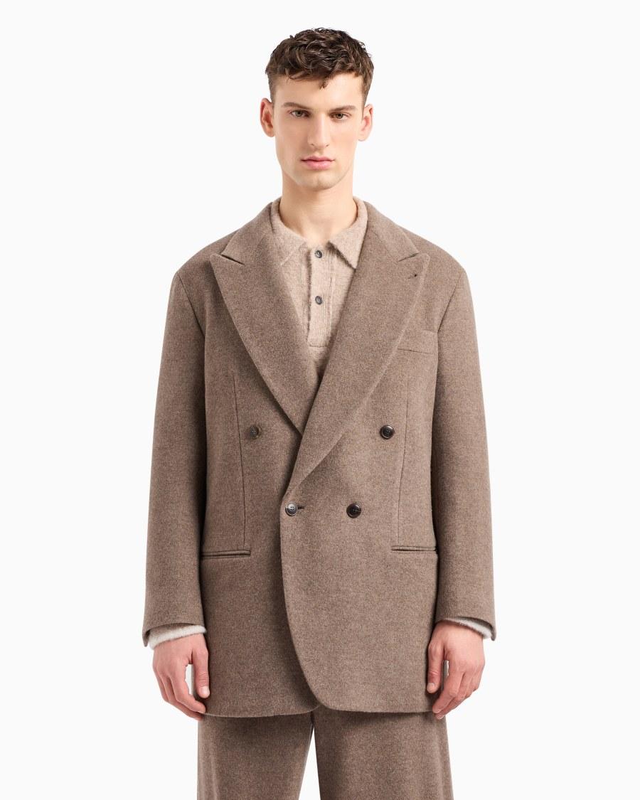 The World Of Armani GIACCA DOPPIOPETTO LINEA HERITAGE IN PILE DI CASHMERE MÉLANGE