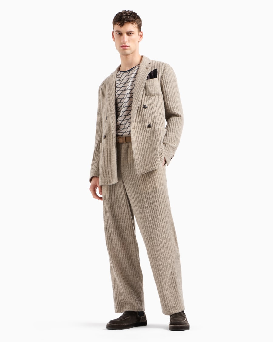 The World Of Armani GIACCA DOPPIOPETTO LINEA UPTON IN CASHMERE E SETA JACQUARD