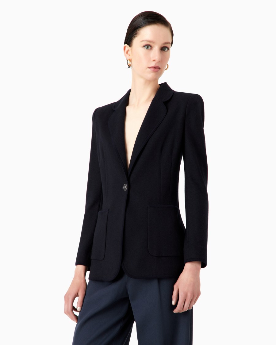 The World Of Armani GIACCA IN JERSEY DI PURO CASHMERE