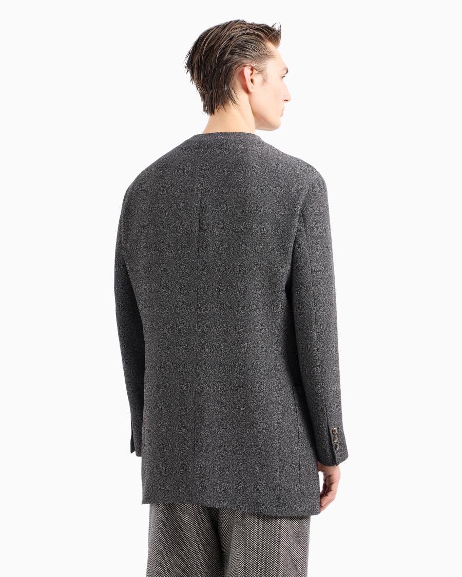 The World Of Armani GIACCA LINEA HERITAGE MONOPETTO IN CREPE DI MISTO VISCOSA