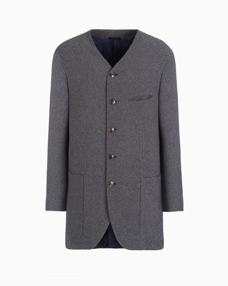 The world of armani GIACCA LINEA HERITAGE MONOPETTO IN CREPE DI MISTO VISCOSA