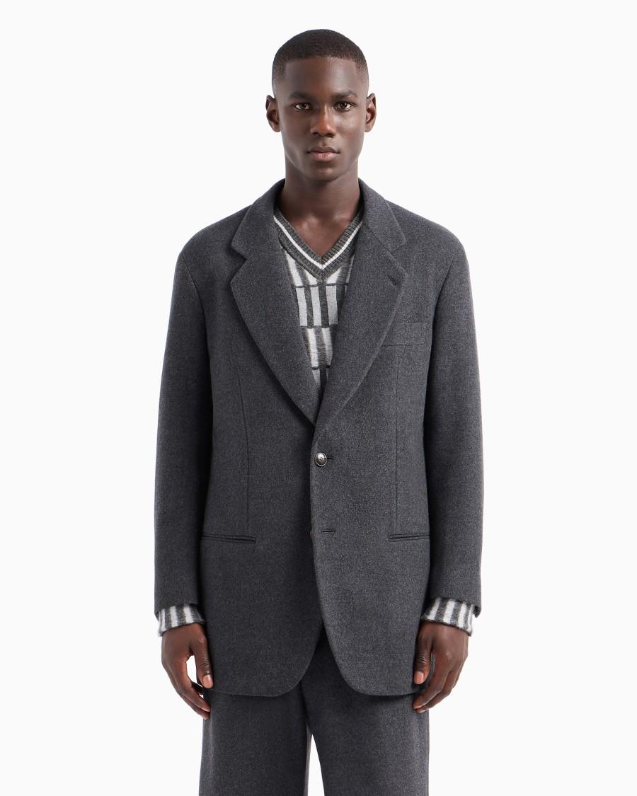 The World Of Armani GIACCA LINEA HERITAGE MONOPETTO IN PILE DI PURA LANA