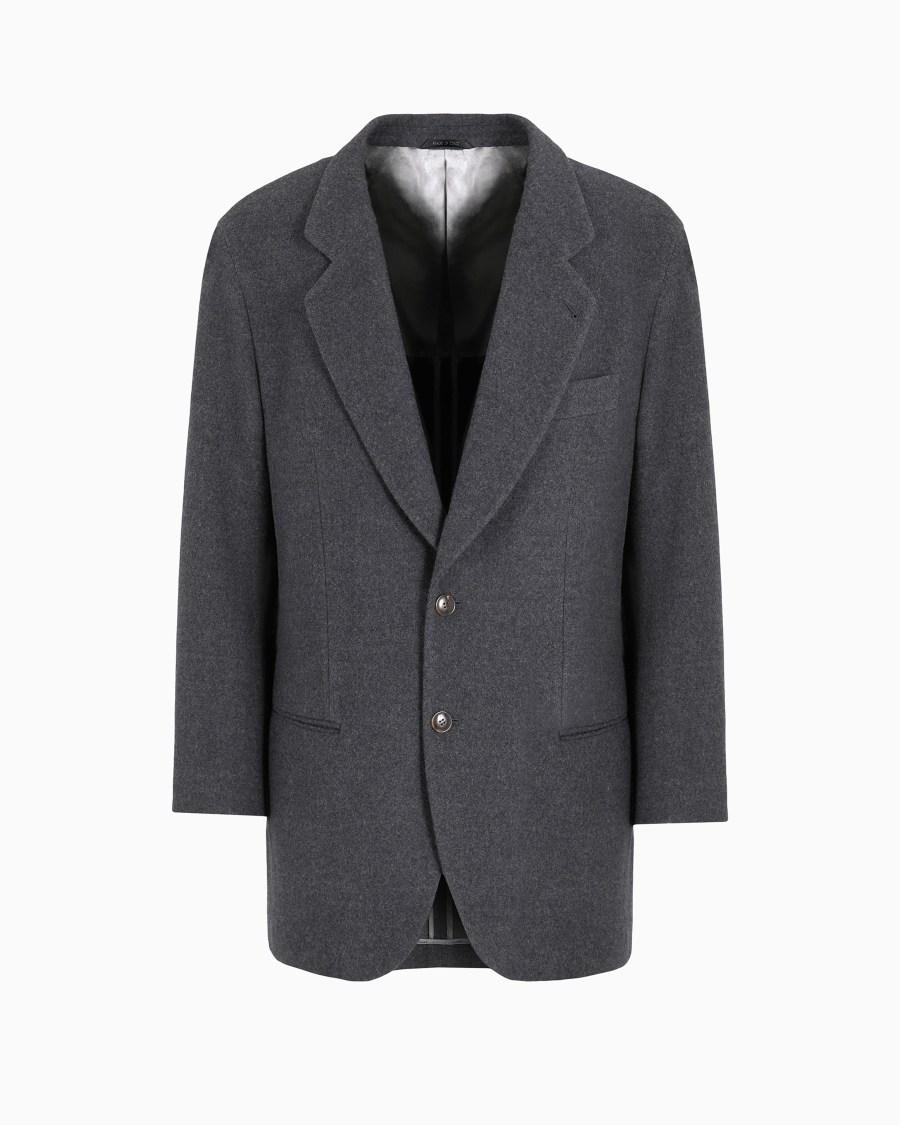 The world of armani GIACCA LINEA HERITAGE MONOPETTO IN PILE DI PURA LANA