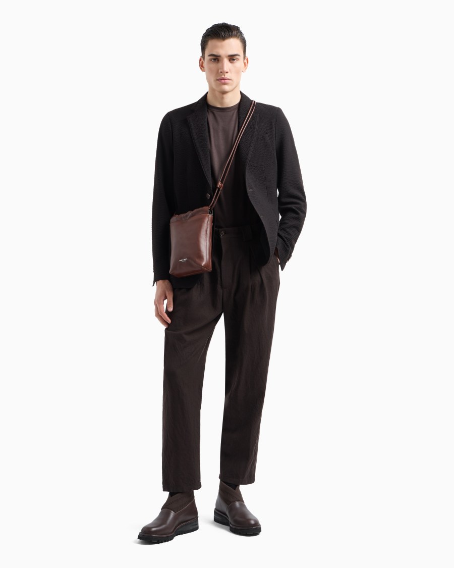 The World Of Armani GIACCA LINEA UPTON MONOPETTO IN LANA VERGINE E CASHMERE SEERSUCKER