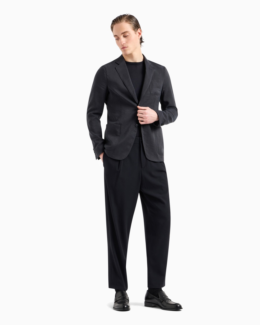 The World Of Armani GIACCA LINEA UPTON MONOPETTO IN TWILL DI MISTO SETA