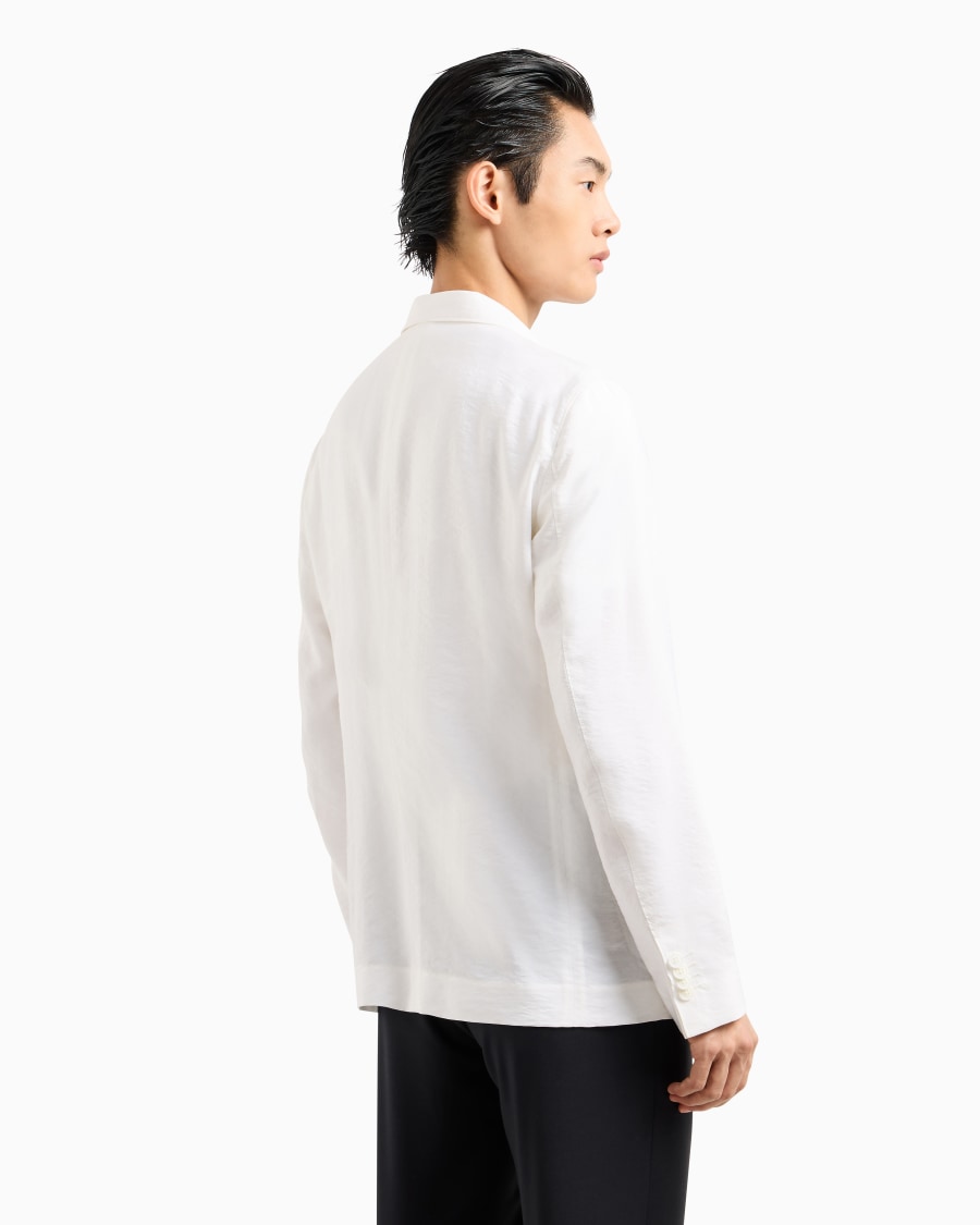 The World Of Armani GIACCA LINEA UPTON MONOPETTO IN TWILL DI MISTO SETA