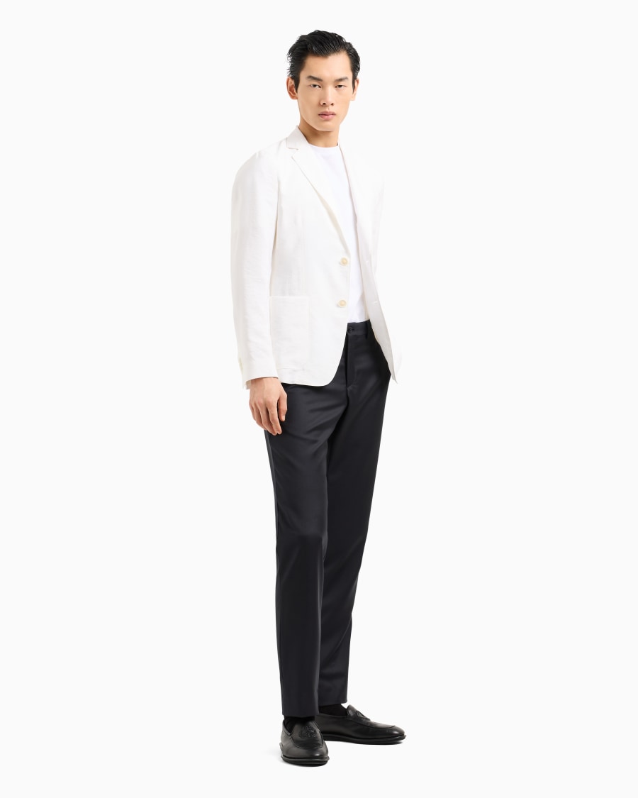 The World Of Armani GIACCA LINEA UPTON MONOPETTO IN TWILL DI MISTO SETA