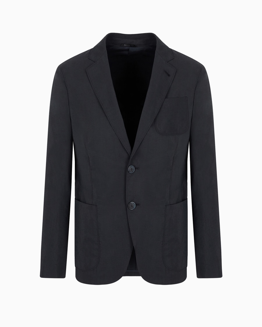 The world of armani GIACCA LINEA UPTON MONOPETTO IN TWILL DI MISTO SETA