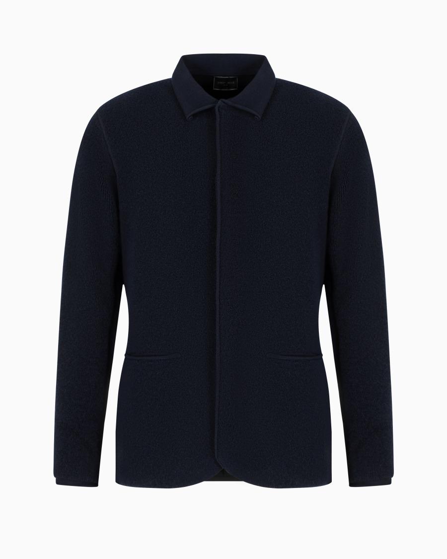 The world of armani GIACCA MONOPETTO ICON IN CASHMERE PUNTO PELLICCIA
