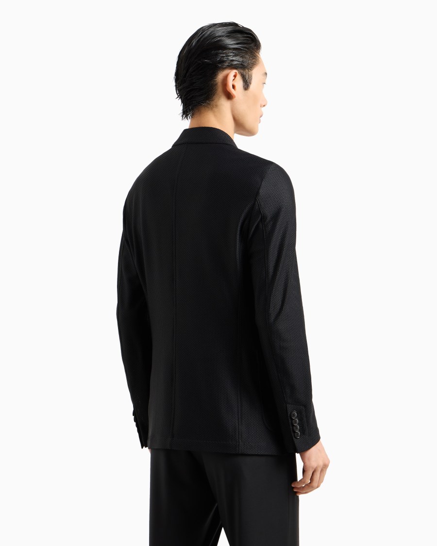 The World Of Armani GIACCA MONOPETTO ICON IN GAUFRÉ TECNICO