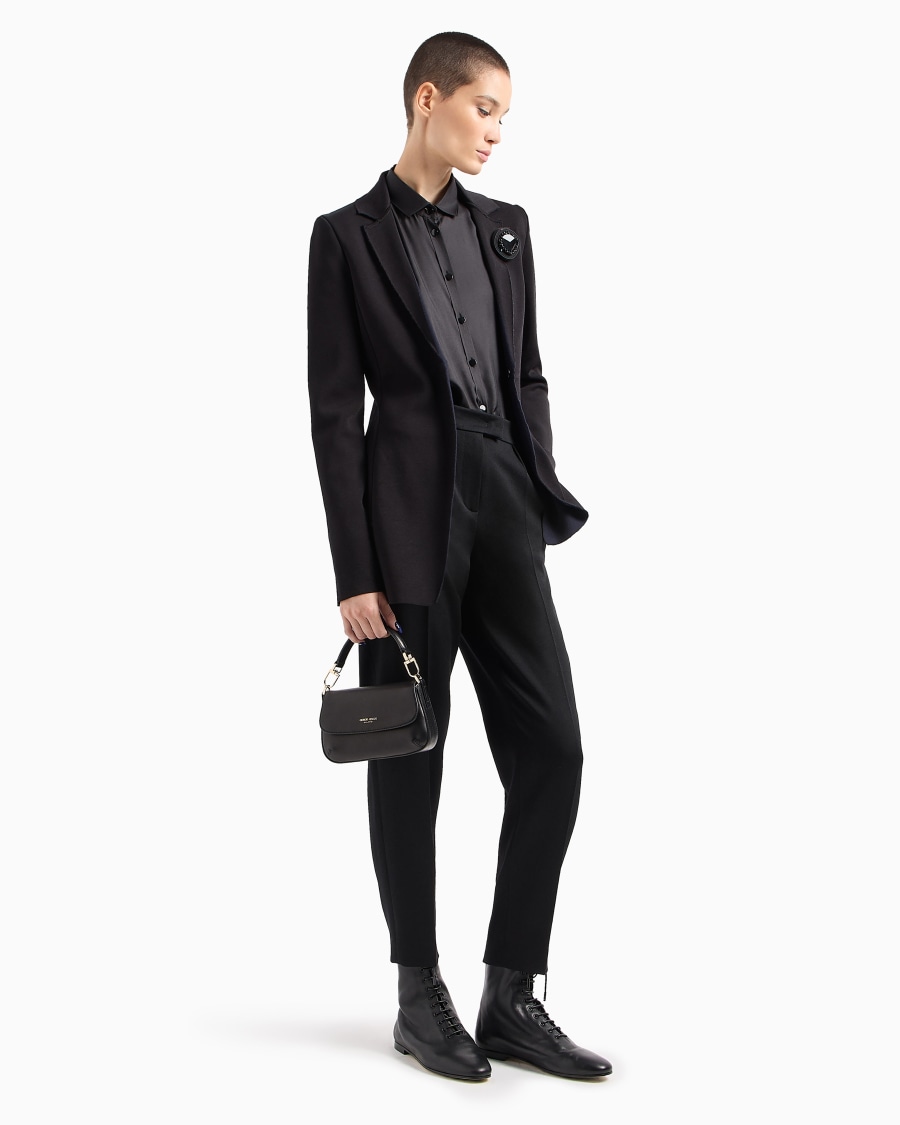 The World Of Armani GIACCA MONOPETTO IN ACCOPPIATO DI VISCOSA E LANA VERGINE