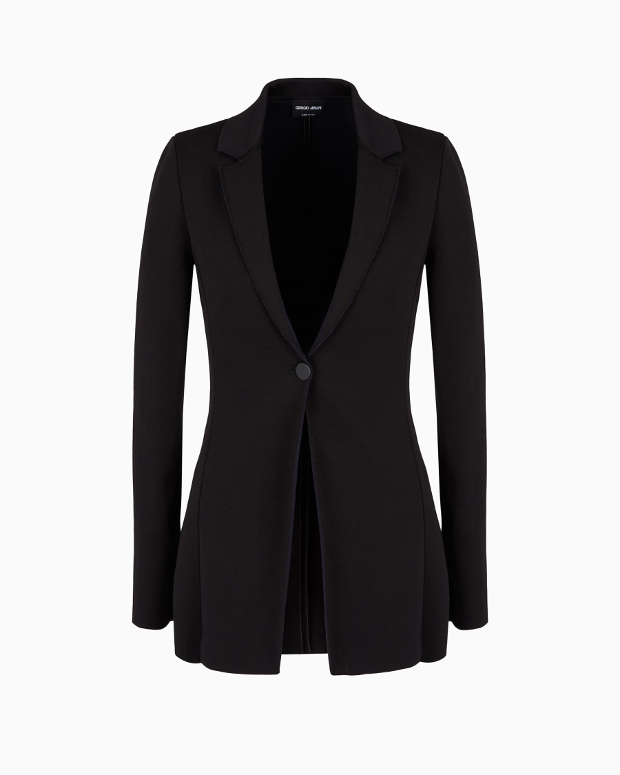 The world of armani GIACCA MONOPETTO IN ACCOPPIATO DI VISCOSA E LANA VERGINE