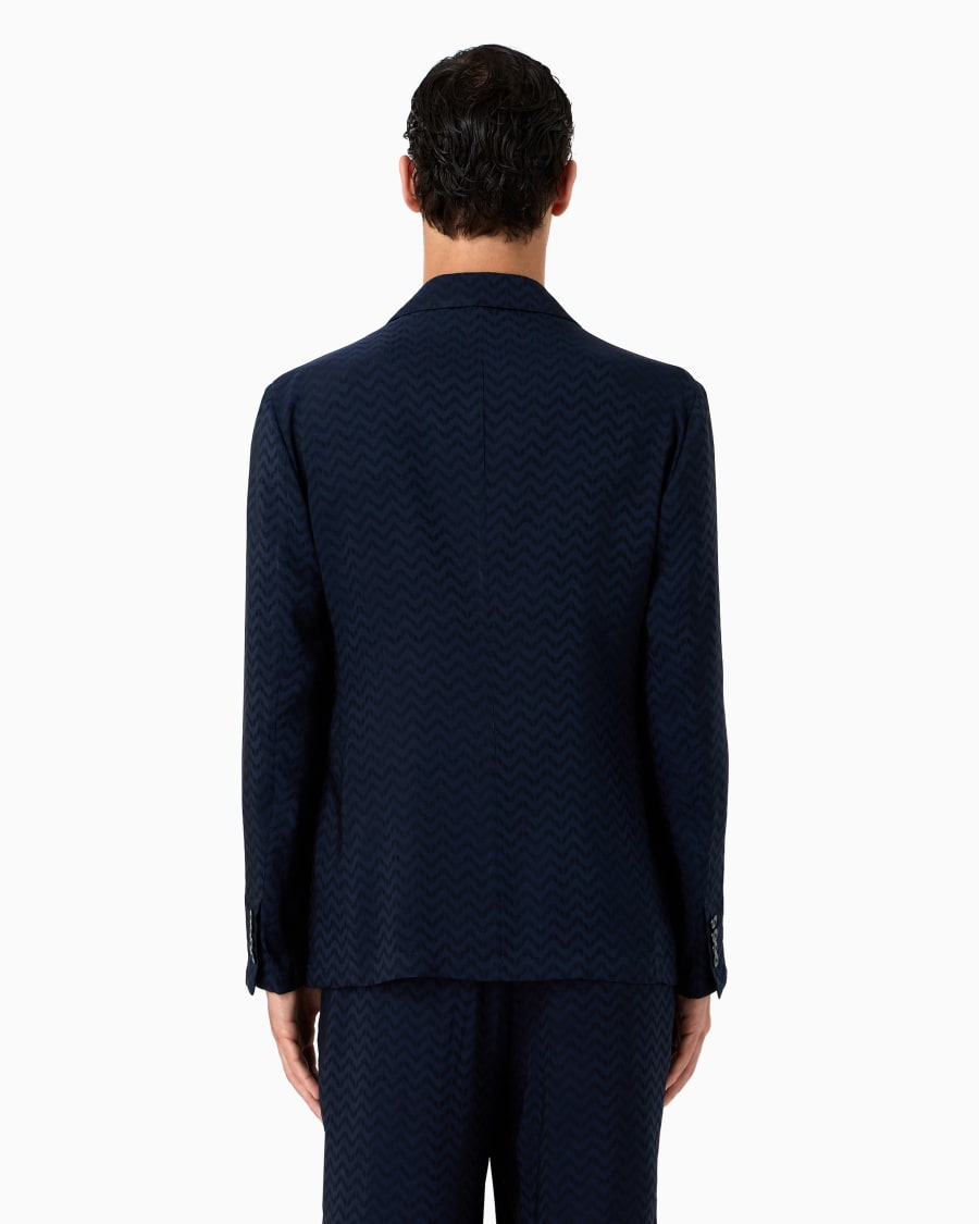 The World Of Armani GIACCA MONOPETTO IN CUPRO E VISCOSA JACQUARD ASV