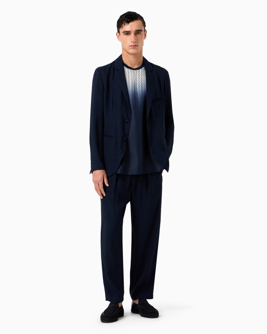 The World Of Armani GIACCA MONOPETTO IN CUPRO E VISCOSA JACQUARD ASV