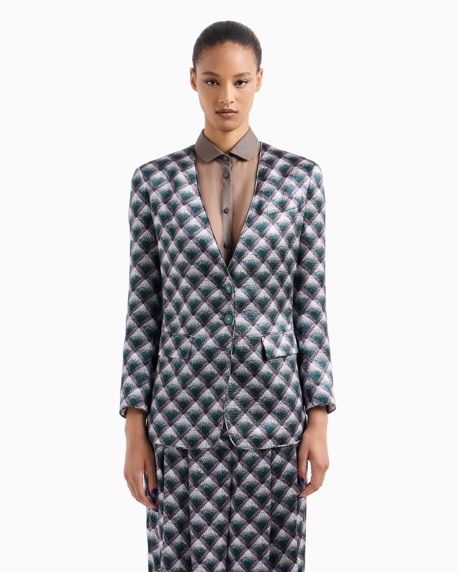 The World Of Armani GIACCA MONOPETTO IN FAILLE DI SETA STAMPA DEGRADÉ