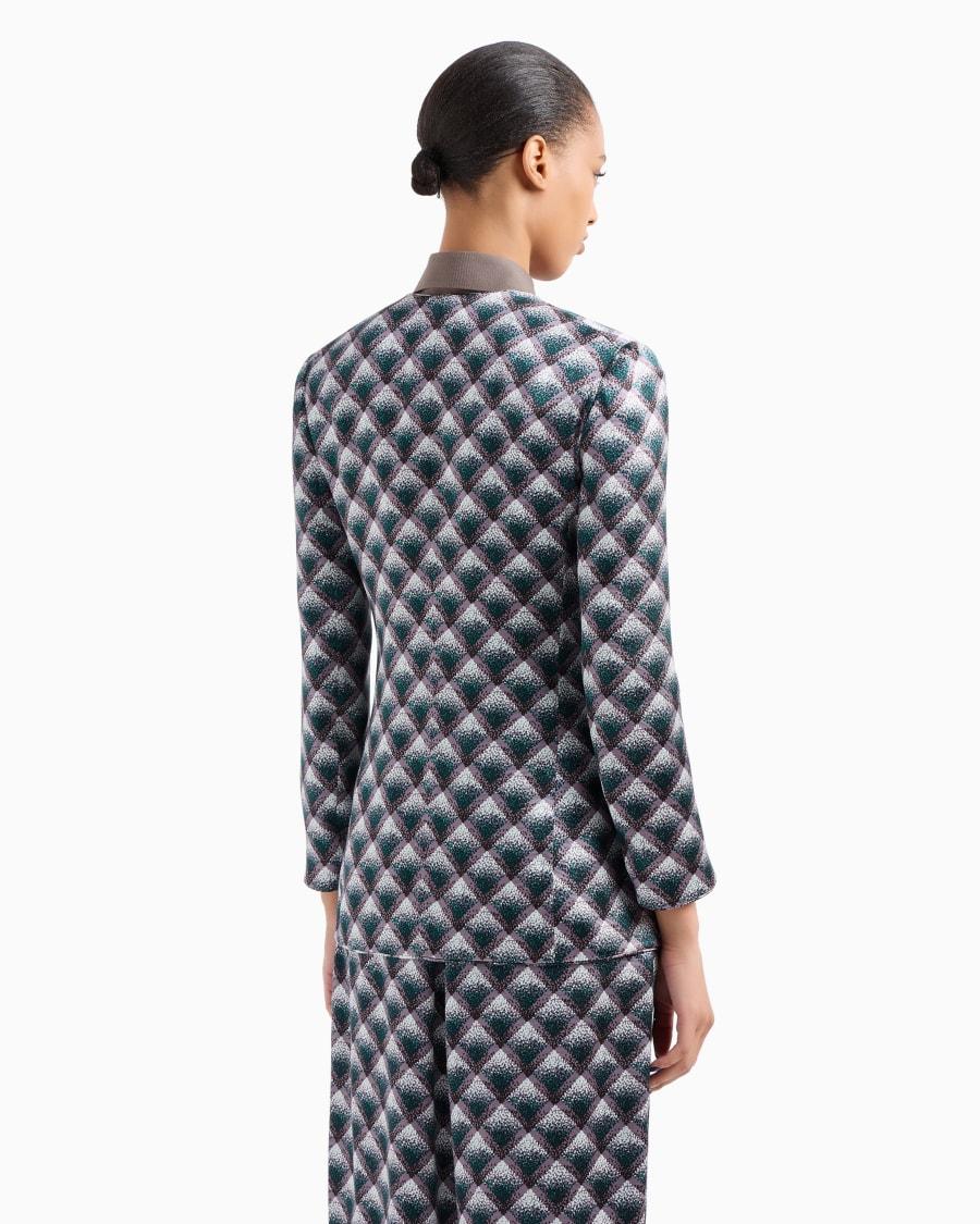 The World Of Armani GIACCA MONOPETTO IN FAILLE DI SETA STAMPA DEGRADÉ