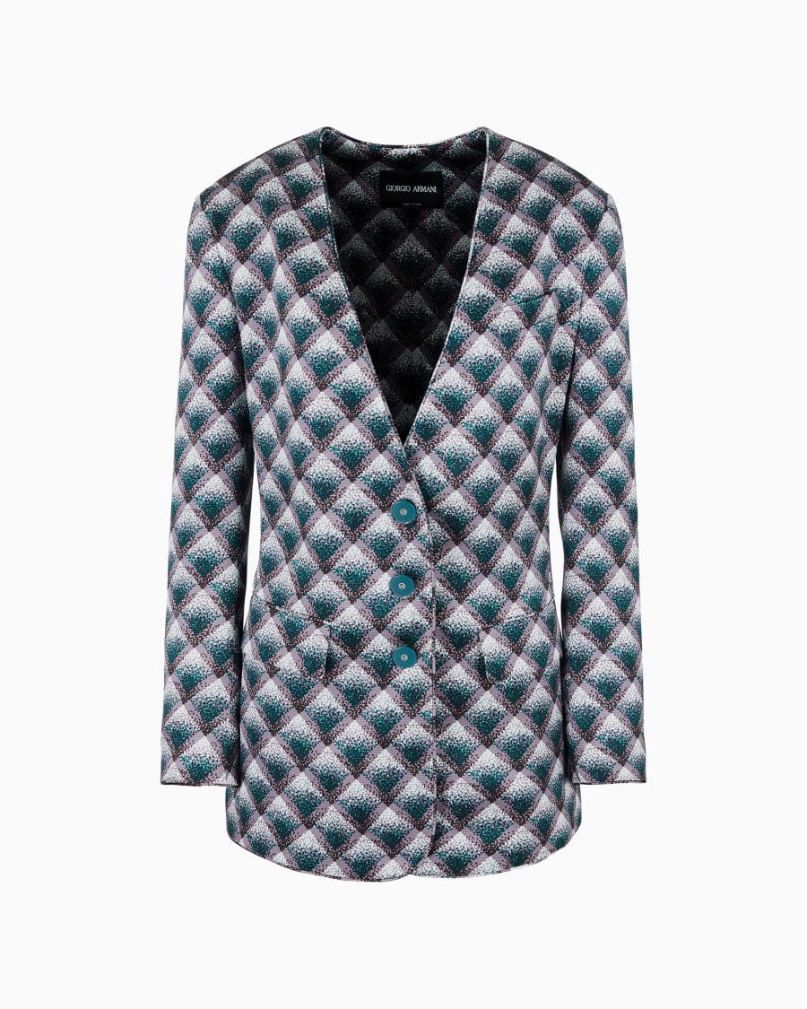 The world of armani GIACCA MONOPETTO IN FAILLE DI SETA STAMPA DEGRADÉ